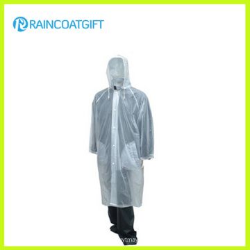 Comprimento total transparente PVC Men`s capa de chuva
